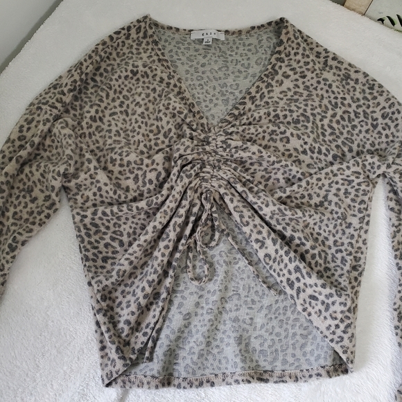 𝅺leapord Print Super Soft Rouched Top - Picture 2 of 10